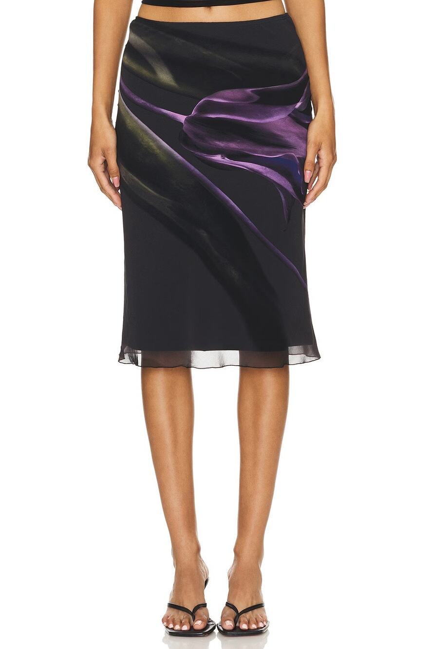 Musier Paris Nadia Floral Skirt Parisian Minimalist Evening Everyday Preppy 4